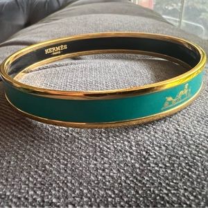 Hermes Caleche Bangle Bracelet Enamel Narrow Rebag certified
